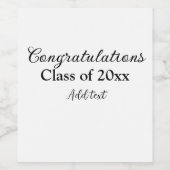 Einfache Abschluss Gratulationen minimalen Zusatz Weinetikett (Einzelnes Label)