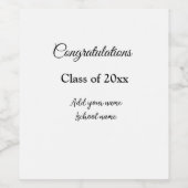 Einfache Abschluss Gratulationen minimalen Zusatz  Weinetikett (Einzelnes Label)