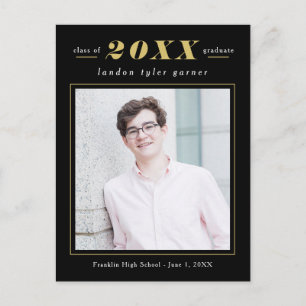 Einfache Abschluss-Postkarte mit bearbeitbaren Stä Postkarte