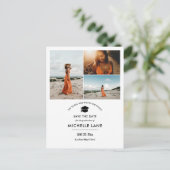Einfache Abschluss Save the Date Grad Hat Foto Postkarte (Stehend Vorderseite)