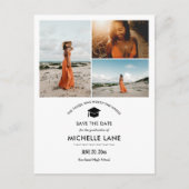 Einfache Abschluss Save the Date Grad Hat Foto Postkarte (Vorderseite)
