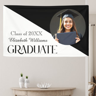 Einfache Abschluss Schwarz/Weiß Banner