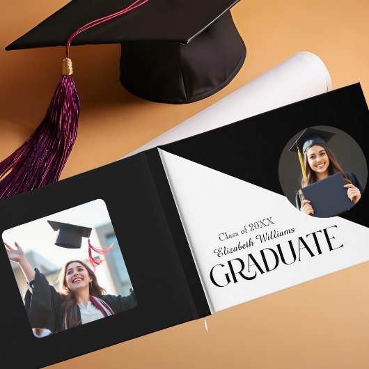 Einfache Abschluss Schwarz/Weiß Gästebuch