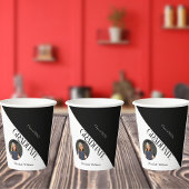 Einfache Abschluss Schwarz/Weiß Pappbecher