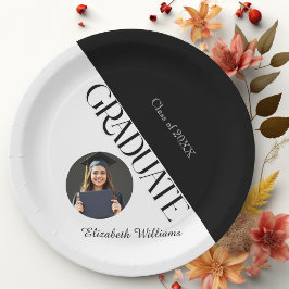 Einfache Abschluss Schwarz/Weiß Pappteller