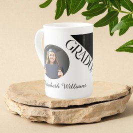 Einfache Abschluss Schwarz/Weiß Porzellantasse