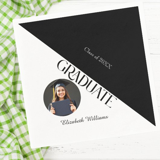 Einfache Abschluss Schwarz/Weiß Serviette