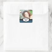 Einfache Abschluss-Sticker, blau Quadratischer Aufkleber (Tasche)