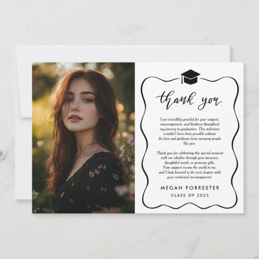 Einfache Abschluss Vielen Dank, Handschriftlich |  Dankeskarte (Vorderseite)