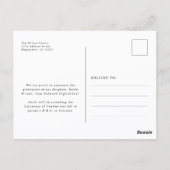 Einfache Abschlussbogen-Foto-Abschlussankündigung Postkarte (Rückseite)