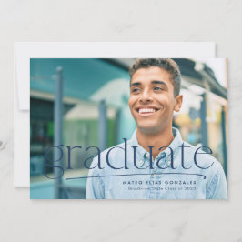 Einfache Absolvent ein Foto marineblaue Abschluss Ankündigung