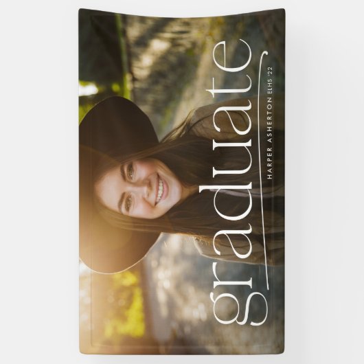 Einfache Absolventen ein Foto personalisierter Abs Banner (Vertikal)