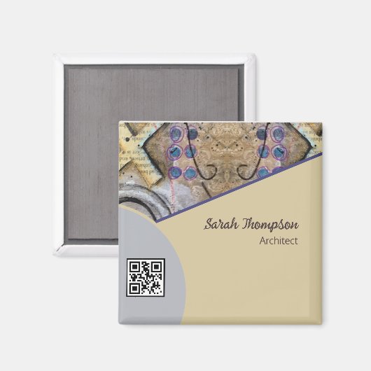 Einfache Abstrakte Akzente QR-Code oder -Logo Magnet (Vorderseite/Rückseite)