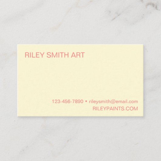 Einfache Abstrakte Aquarellfarbe Orange Gelb Rosa Visitenkarte (Vorderseite)