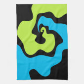 Einfache, Abstrakte blaugrüne Formen Geschirrtuch (Vertikal)