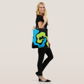 Einfache, Abstrakte blaugrüne Formen Tasche (Am Model)