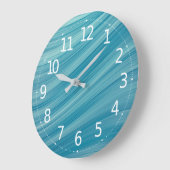 Einfache Abstrakte Blue Wave Lines | Wall-Uhr Große Wanduhr (Winkel)