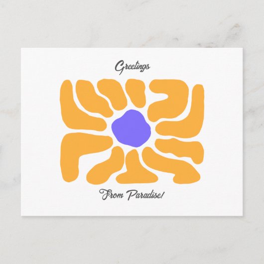 Einfache Abstrakte Blume Sommerferien Postkarten (Vorderseite)