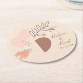 Einfache Abstrakte geometrische Erdform Monogramm Runder Pappuntersetzer (Angewinkelt)