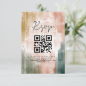 Einfache Abstrakte Hochzeit RSVP Karte (Stehend Vorderseite)