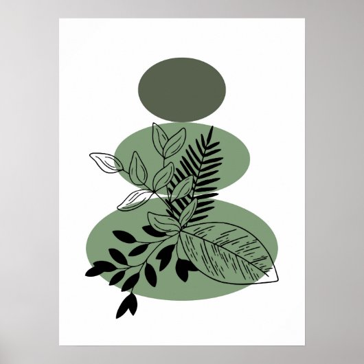 Einfache Abstrakte Minimal Boho Style Blume Poster (Vorne)