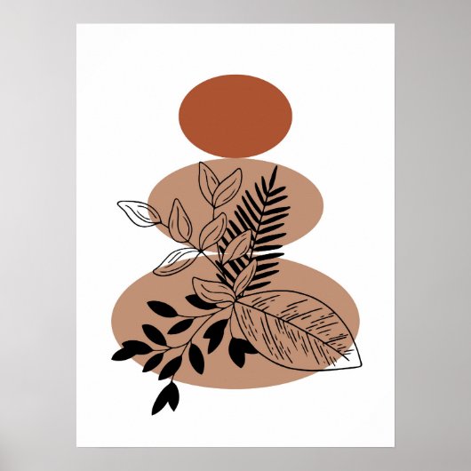 Einfache Abstrakte Minimal Boho Style Blume Poster (Vorne)