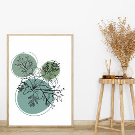 Einfache Abstrakte Minimal Boho Style Blume Poster