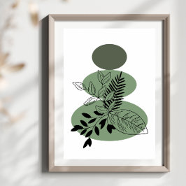 Einfache Abstrakte Minimal Boho Style Blume Poster