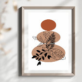 Einfache Abstrakte Minimal Boho Style Blume Poster