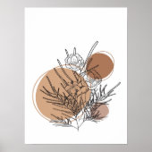 Einfache Abstrakte Minimal Boho Style Blume Poster (Vorne)