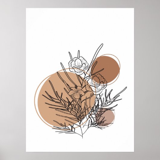 Einfache Abstrakte Minimal Boho Style Blume Poster (Vorne)
