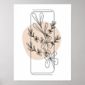 Einfache Abstrakte Minimal Boho Style Blume Poster (Vorne)