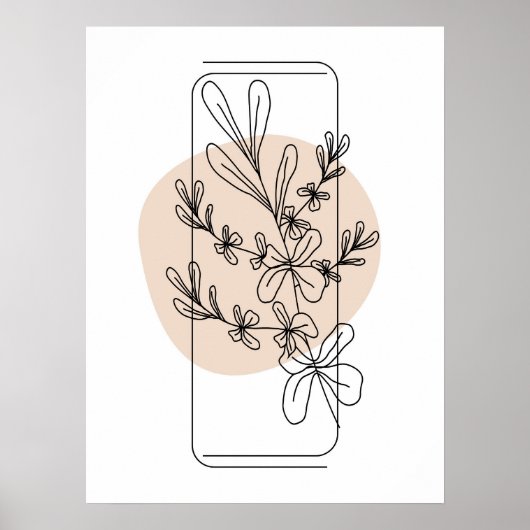 Einfache Abstrakte Minimal Boho Style Blume Poster (Vorne)