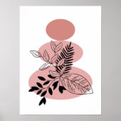 Einfache Abstrakte Minimal Boho Style Blume Poster (Vorne)