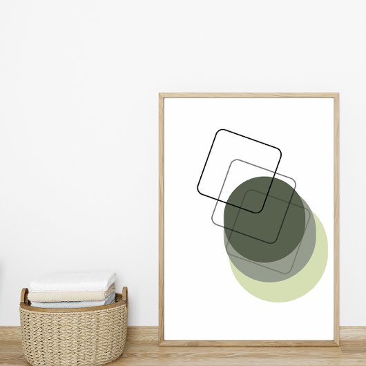 Einfache Abstrakte Minimal Boho Style Circles Quad Poster