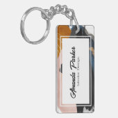 Einfache Abstrakte QR-Code-Visitenkarte Schlüsselanhänger (Vorderseite links)