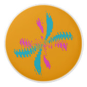 Einfache Abstrakte Schmetterlingsflüge - Messlatte Keramikknauf (Vorderseite)