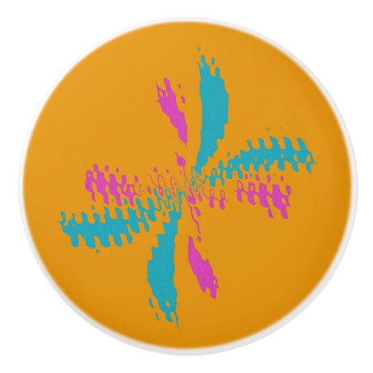 Einfache Abstrakte Schmetterlingsflüge - Messlatte Keramikknauf (Vorderseite)