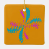 Einfache Abstrakte Schmetterlingsflüge - Messlatte Keramikornament (Rückseite)