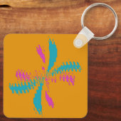 Einfache Abstrakte Schmetterlingsflüge - Messlatte Schlüsselanhänger (Rückseite)