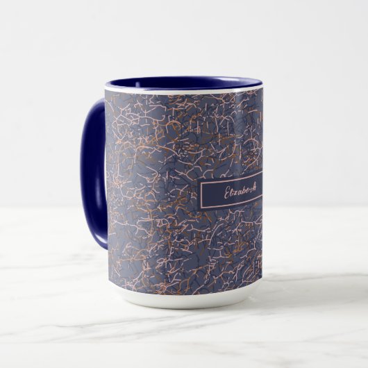 Einfache Abstrakte Thread Art BluePattern Individu Tasse (Vorderseite Links)