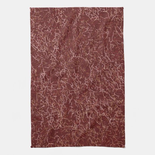 Einfache Abstrakte Thread Art Red Pattern Geschirrtuch (Vertikal)