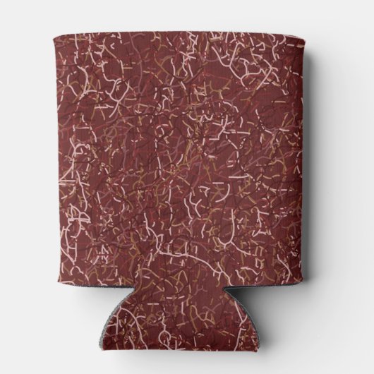 Einfache Abstrakte Thread Art Red Pattern Individu Dosenkühler (Rückseite)