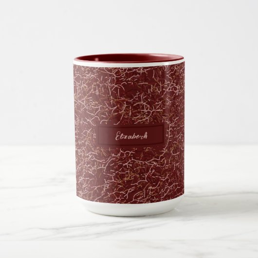 Einfache Abstrakte Thread Art Red Pattern Individu Tasse (Zentrum)