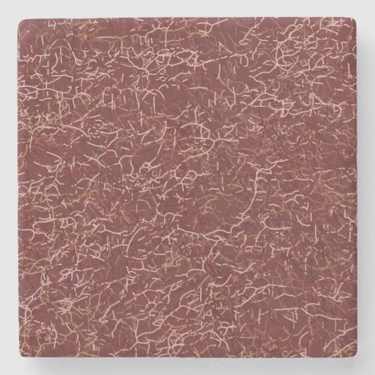 Einfache Abstrakte Thread Art Red Pattern Steinuntersetzer (Vorderseite)