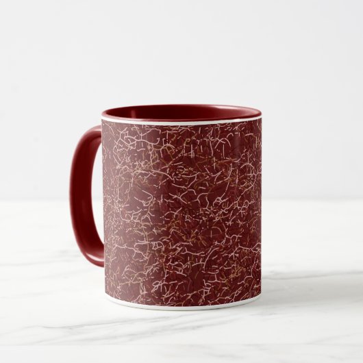 Einfache Abstrakte Thread Art Red Pattern Tasse (Vorderseite Links)