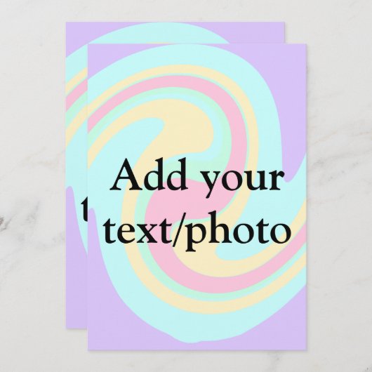 Einfache Acrylpour-Marmor fügen Sie Ihren Textname Einladung (Vorne/Hinten)