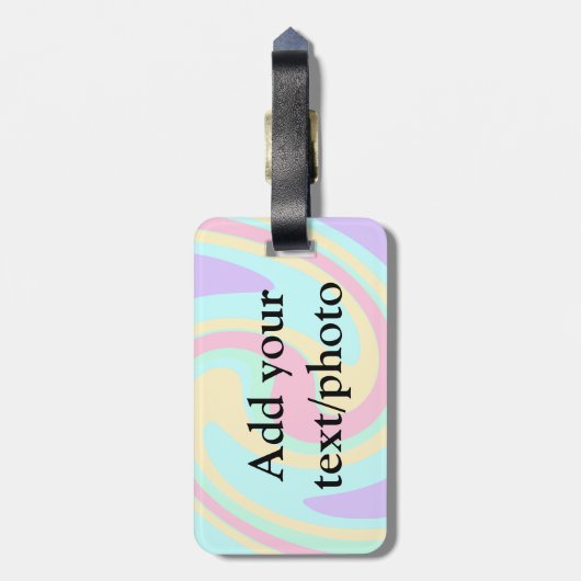 Einfache Acrylpour-Marmor fügen Sie Ihren Textname Gepäckanhänger (Rückseite vertikal)