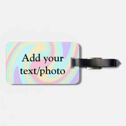 Einfache Acrylpour-Marmor fügen Sie Ihren Textname Gepäckanhänger (Rückseite horizontal)