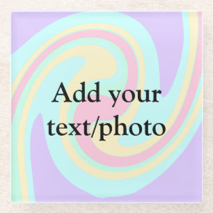 Einfache Acrylpour-Marmor fügen Sie Ihren Textname Glasuntersetzer
